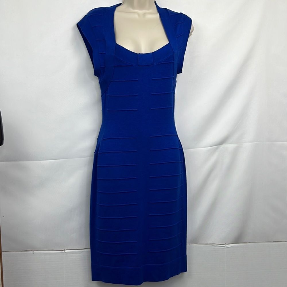 Nicki Minaj Royal blue midi sweater dress size large EUC
